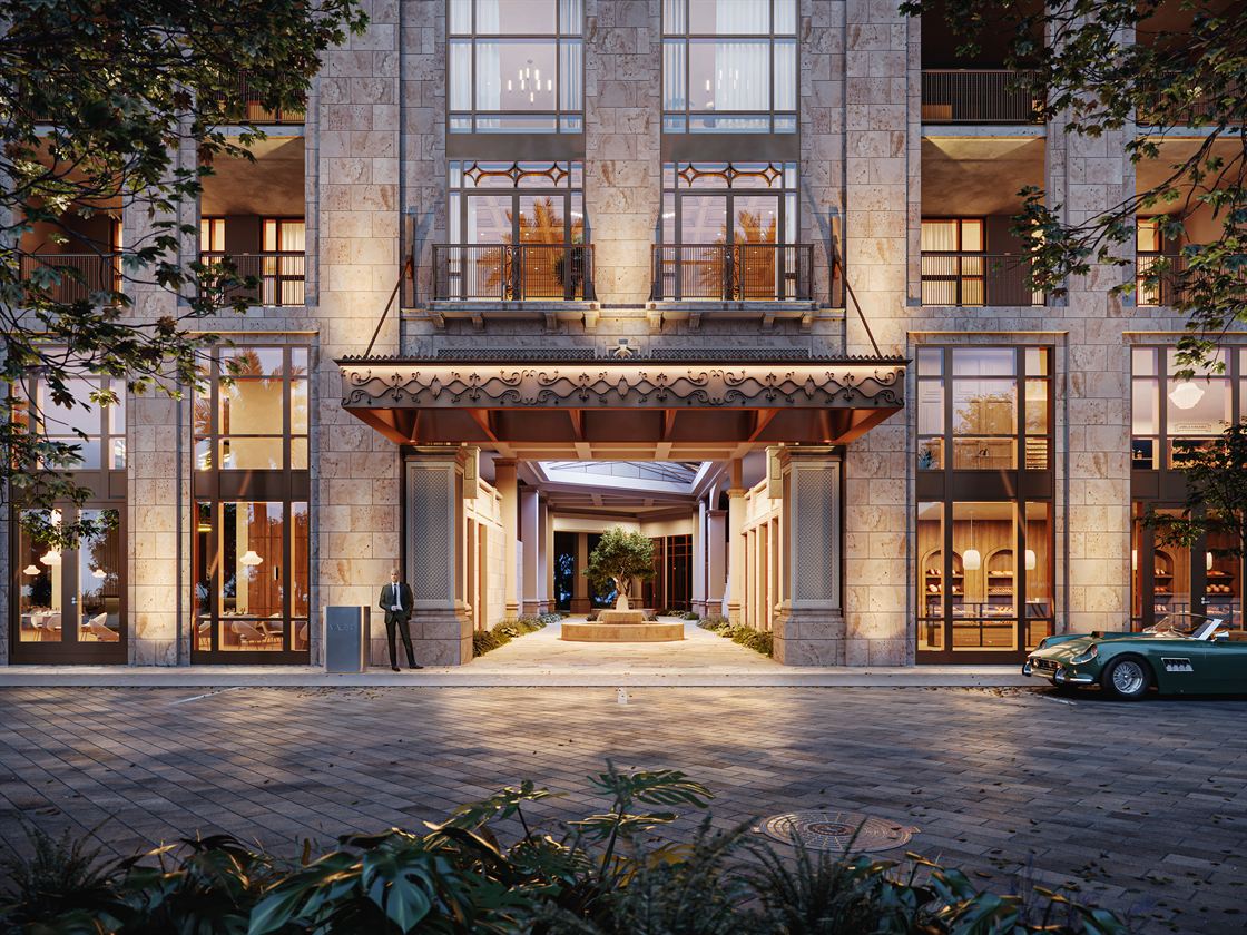 Ground-level paseo at Ponce Park Coral Gables