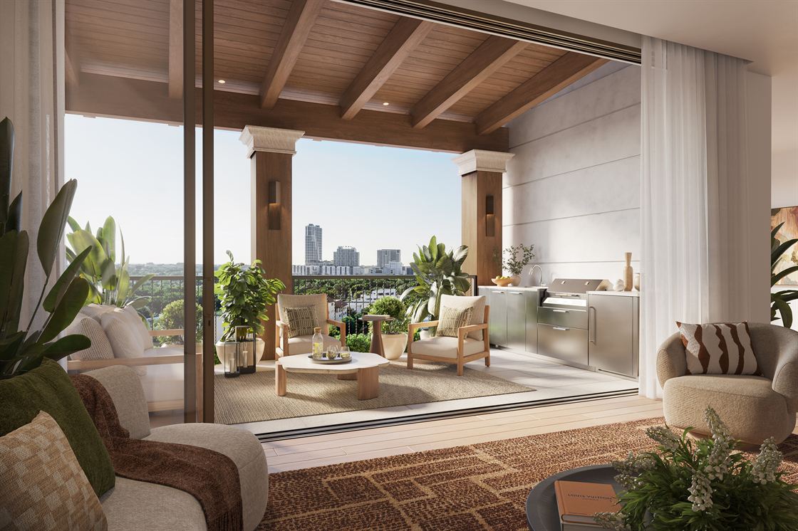 Residence terrace with summer kitchen at Ponce Park